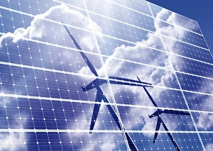 Renewable Energy Sources Drucke: Solar and wind power, artwork