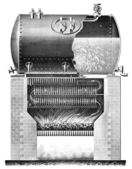 Industrial Engineering History Drucke: Solignac mixed boiler system, 1897