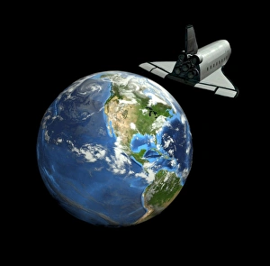Space Shuttle Atlantis Drucke: Space shuttle and Earth