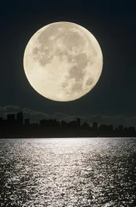 Drucke von Vollmond über der Vancouver-Harbour in Britisch-Kolumbien Kanada Bilder Datiert 2006 Februar: Full moon