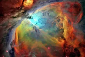 Drucke von Orion Nebel (M42), optisches Bild. Dies ist ein riesiger Gebiet der Sternenbildung, wo Gas zusammenkommt um neue Sterne zu bilden Wissenschaftliche Poster: Orionsnebel (M42)