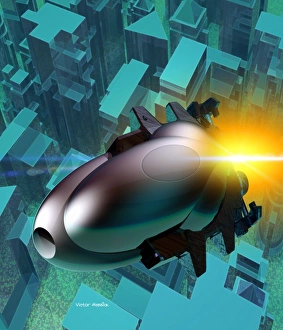Space Artwork Drucke: Spaceship