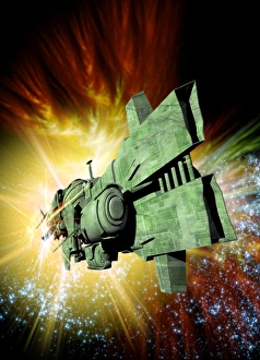 Futuristic Space Travel Drucke: Spaceship, conceptual image