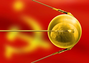 Space Race History Drucke: Sputnik 1, artwork