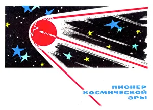 Space Race History Drucke: Sputnik 1 postcard