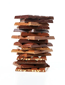Close Up Chocolate Drucke: Stack of chocolate F006 / 8586