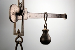 Drucke von Der Steelyardschwerpunkt. Dieses Instrument wurde verwendet, um Säcke Getreides und Tierkadaver zu wiegen Bilder Datiert 2006 Dezember: Steuerschiffballanz