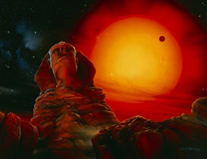 Erde Drucke: Die Sonne backt den toten Erden.