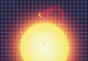 Green Energy Source Drucke: Sun reflected in a solar panel