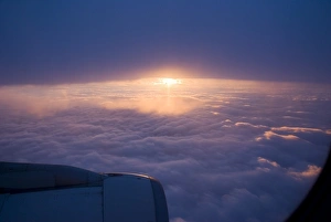 Nimbostratus Clouds Drucke: Sunset from aircraft
