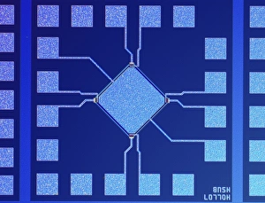 Light Micrograph Images Drucke: Surface of microchip, light micrograph C018 / 6398