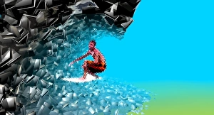 Conceptual Computer Artwork Drucke: Surfing the internet