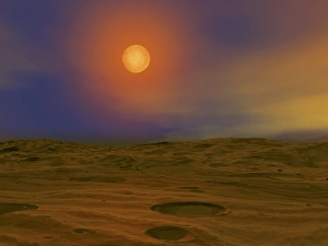 Drucke von Teide 1 Kunstwerk der braunen Zwergsterne Teide 1 wie man ihn von einem hypothetischen Exoplaneten sieht Ein Braunzwerg ist ein Zwischengewicht zwischen Gasweltplan (wie Jupiter) und Stern Bilder Datiert 2010 Juni: Teide ist ein brauner Zwergstern, Kunstwerk