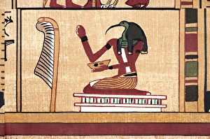 Book Of The Dead Illustrations Drucke: Thoth and the Feather of Law