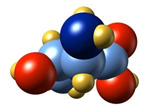 Amino Acid Structure Drucke: Threonine, molecular model
