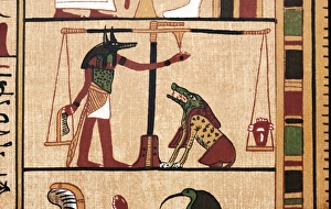 Drucke von Im Hall des Zweifachen Maat ist diese Darstellung aus dem Buch der Toten die Prozession gegen das Gewissen dargestellt Bilder Datiert 2012 Juli: Prozess des Gewissens
