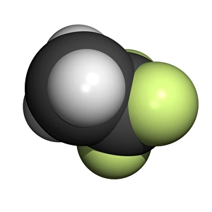 Greenhouse Gas Emissions Drucke: Trifluoroethane molecule