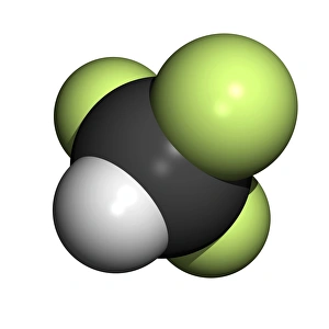 Greenhouse Gas Emissions Drucke: Trifluoromethane molecule
