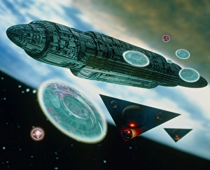 UFOs Drucke: Ferngläser des Typs UFO