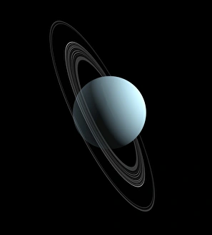 Computer Artwork Space Drucke: Uranus from space, artwork C017 / 7372