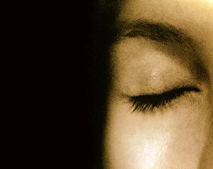 Anatomy Of The Human Eye Drucke: View of a womans closed eye