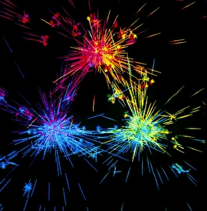 Drucke von Visualisierung der Quarksstruktur des Protons Bilder Datiert 2004 Februar: Visualisierung der Quarksstruktur des Protons