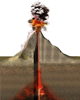 Vulkanausbruch, Kunstwerk