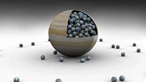 Sonnensystem Drucke: Boden des Jupiter im Vergleich zur Erde