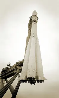 Drucke von Vostok (russisch Восток, übersetzt als 'Ost') war eine Familie von Raketen Bilder Datiert 2011 Juli: Vostok 1 sowjetischer Raumfahrzeug.