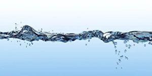 Drucke von Bildwerk von einem Computer mit einer rauen Wasseroberfläche unter Wasser und über Wasser sowie Blasen in der Luft Bilder Datiert 2010 Januar: Wasserfläche, getrennter Ansicht
