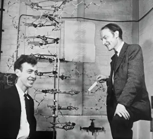 Drucke von KOMMERCIELLES NUTZEN ERREQUIERT KLARUNG Wissenschaftliche Poster: Watson und Crick mit ihrem DNS-Modell