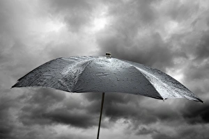 Rainy Day Photography Drucke: Wet umbrella, composite image