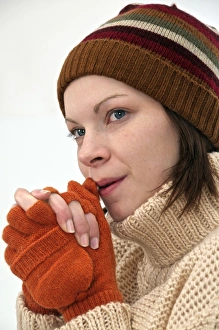 Winter Fashion Trends Drucke: Winter hat and gloves