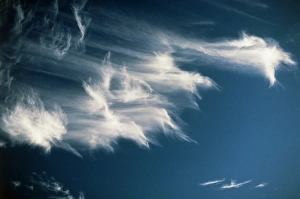 Meteorology Photos Drucke: Wisps of cirrus cloud in the sky