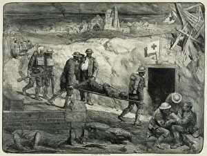Monochrome Gemälde Drucke: Ersterfeldlazarettsitz der Weltkriegs I Kunstwerk