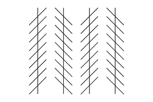 Drucke von Zoellner-Ilusion. Die vertikalen Linien sind parallel, aber scheinen sich zu schiefen hinzu. Es gibt zwei Theorien darüber, warum dies der Fall ist Bilder Datiert 2004 August: Zöllner-Ilusion