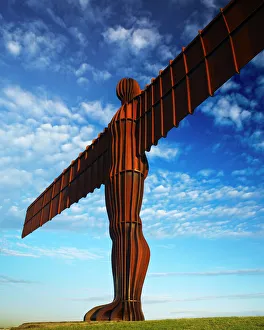 Bildhauerei Drucke: England, Tyne und Wear, Engel von der Nordoststatue in den Städten Gateshead und Newcastle