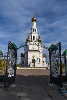 Transfiguration Cathedral Russia Drucke: Abakan Cathedral of the Transfiguration, Abakan, Republic of Khakassia, Russia, Eurasia