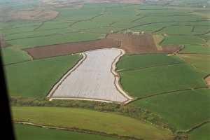 Uk Rural Scenery Drucke: Aerial of Cornish fields, Cornwall, England, United Kingdom, Europe