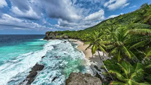 Luftaufnahme von Dolly Beach auf Christmas Island im australischen Indischen Ozeanterritorium in Australien