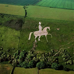Luftaufnahme Drucke: Luftaufnahme des Osmondwhitehorses am Cherhill Down in der Nähe von Osmond im Dorset