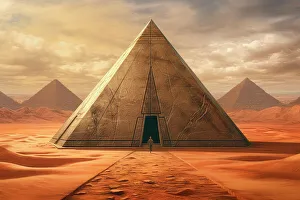 Desert Landscape Art Drucke: AI generated image of a Pyramids in the desert