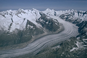 High Angle Views Of Mountains Drucke: Aletschglacier