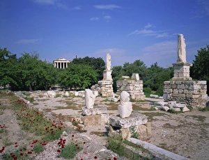 Historic Athens Landmarks Drucke: Ancient Agora with temple of Hephaestos