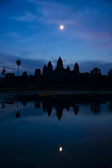 Karte Drucke: Das archäologische Komplex von Angkor vor dem Morgen in der Stadt Angkor im UNESCO-Welterbe-Schutzgebiet für die