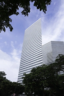 Colorful Cityscape Images Drucke: The angular designed Gateway Building in Singapore, Southeast Asia, Asia