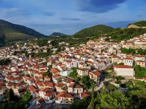 Samos Island Greece Drucke: Ano Vathy, elevated view, Samos Town