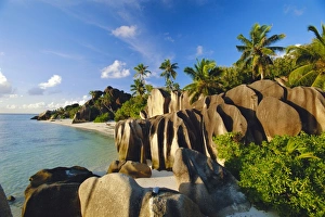 Indian Ocean Landscape Photography Drucke: Anse Source d Argent Beach