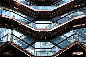 Baumaterialien von The Vessel ein 16-stöckiges Gebäude und Besuchermagnat mit der Konstruktion eines Schlüsselelements des Projekts für die Wiederaufbauarbeit am Hudson Yards in Manhattan, New York City, Vereinigte Staaten von Amerika, Nordamerika