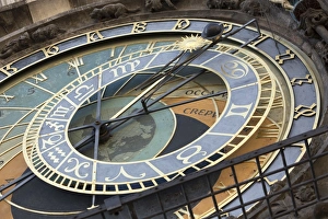 Clock Tower Photography Drucke: Astronomical clock, Old Town Hall, Prague, Czech Republic, Europe